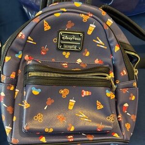 Disney Parks Loungefly Kids Backpack - Navy with Colorful Icons